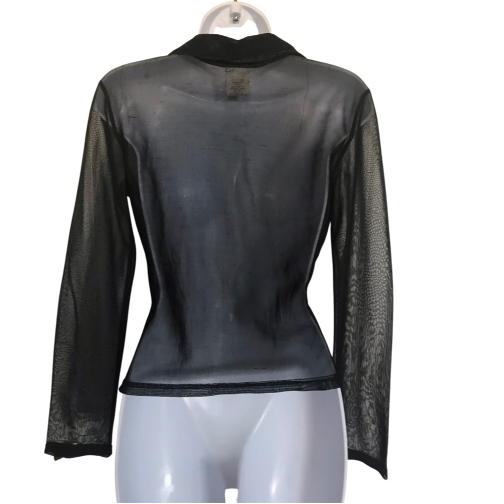 Sparkly Sheer Black Button Up - image 3